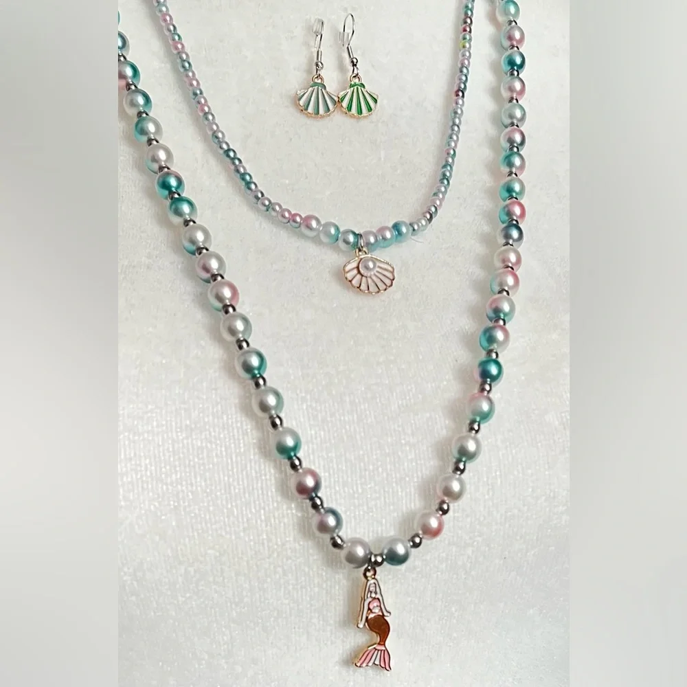 Handmade Jewelry Faux Pearl Necklace Earring Bracelet.for Valentines 💌 - Picture 2 of 5